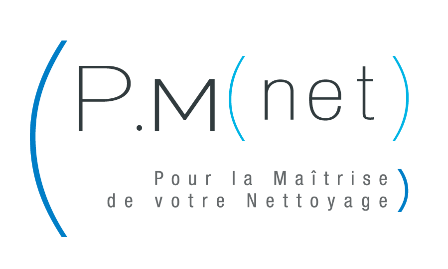 Logo PMNET avec slogan "Pour la maitrîse de votre nettoyage"